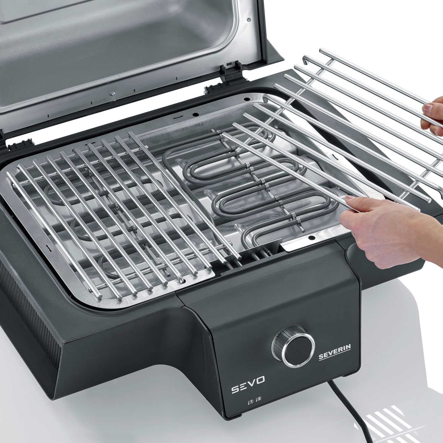 Severin Sevo GT Black PG 8106 Elektrogrill mit digitalem OLED-Display