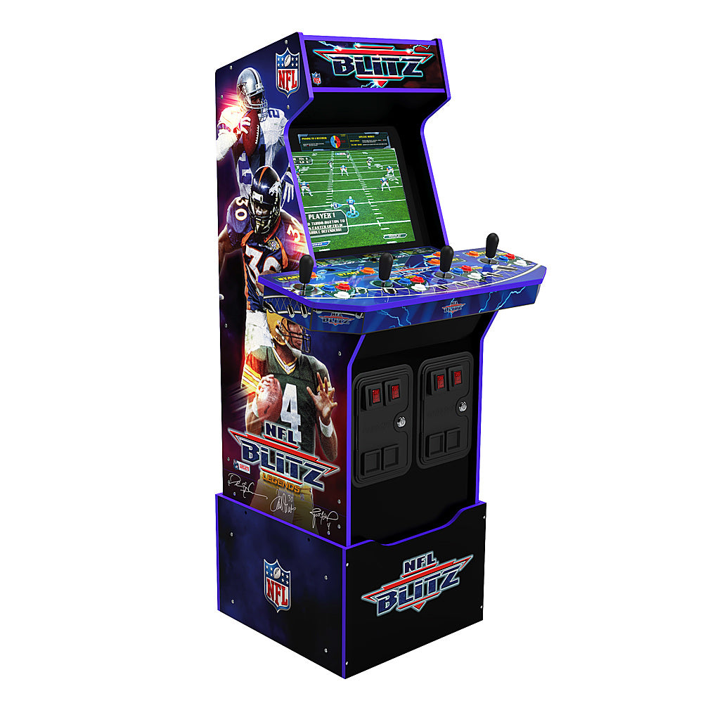 Arcade1Up – Machine d'arcade NFL Blitz avec base élévatrice et chapiteau lumineux – Multicolore