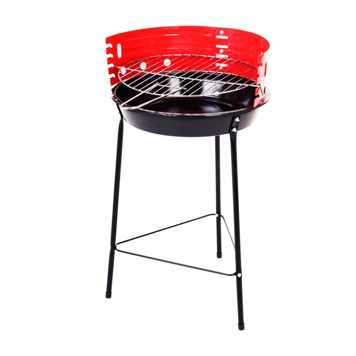 Offener Stehgrill Rot/Schwarz Ø33 cm