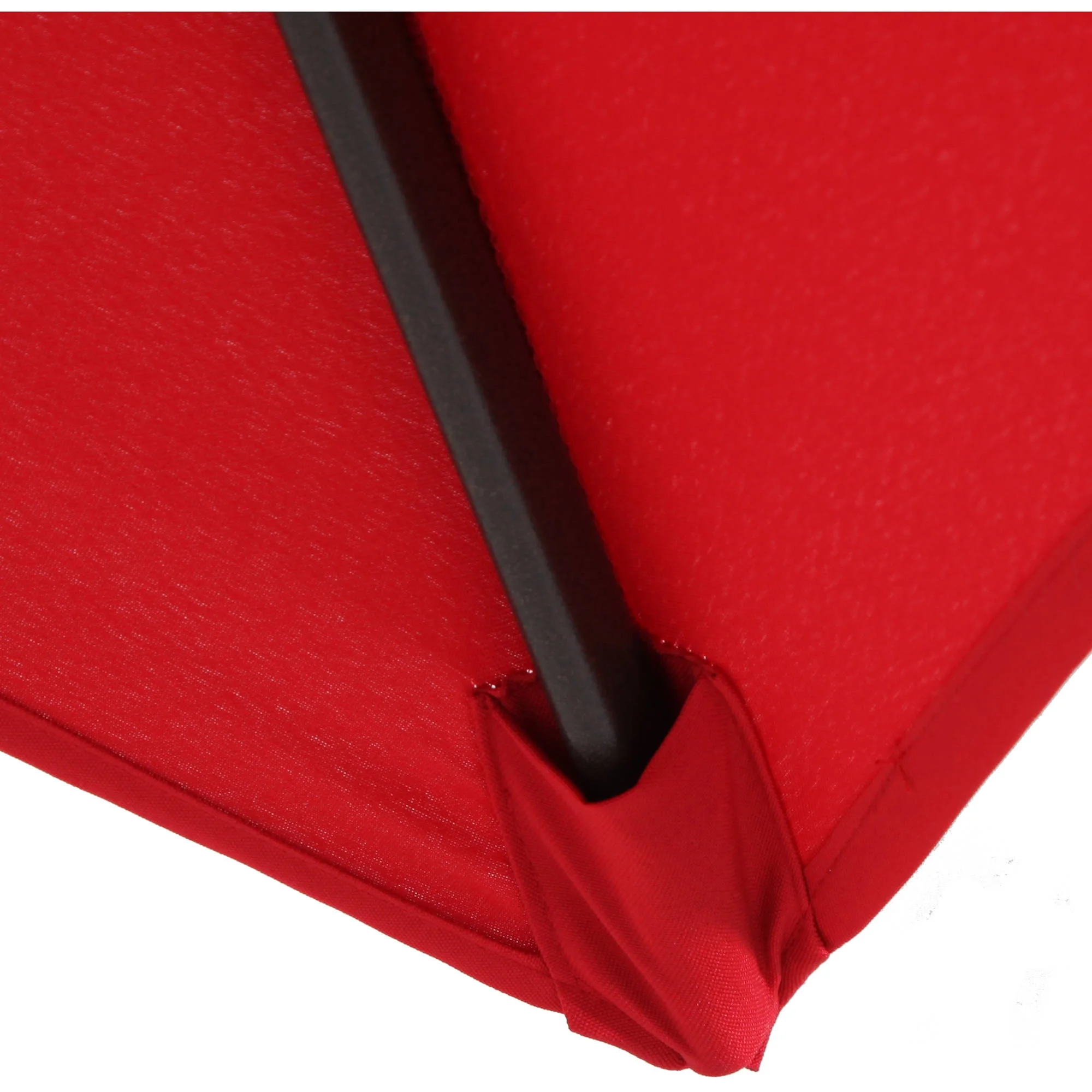 2025 Mainstays Albany Lane 6-delt udendørs spisebordssæt med parasol. Stål. Rød