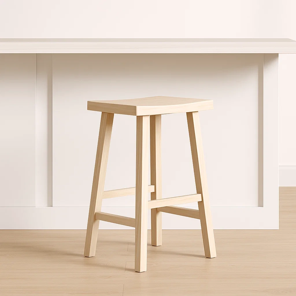 Tabouret de bar, couleur bois, en bois, idéal pour la salle à manger, 37 x 46 x 61 cm