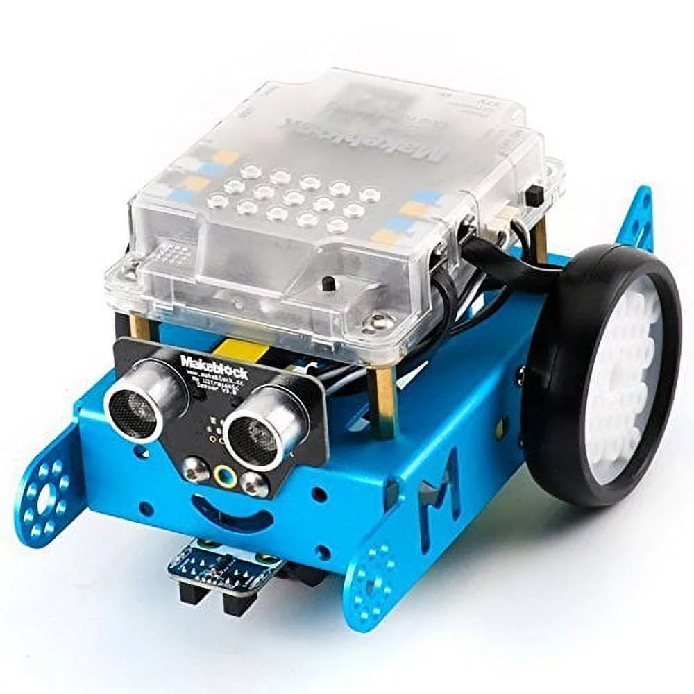 Makeblock DIY mBot Kit (Bluetooth-version) – STEM-uddannelse – Arduino – Scratch 2.0 – Programmerbart robotkit til børn, der lærer at programmere, familie, blå