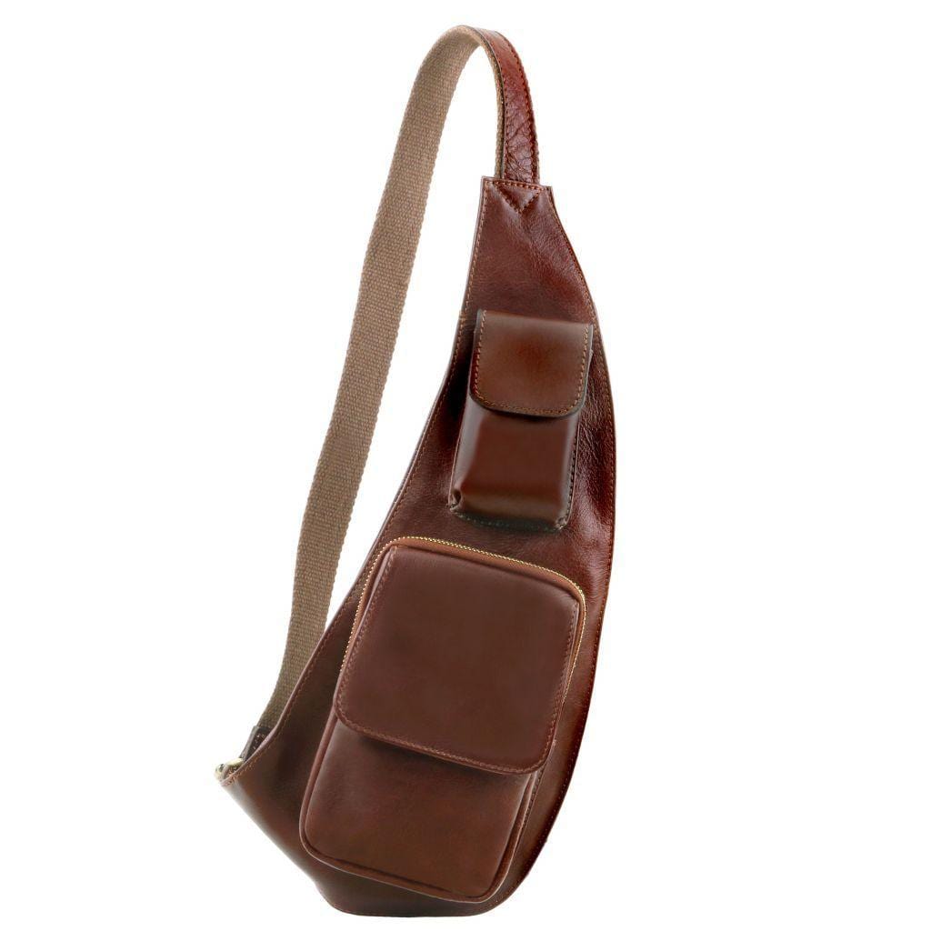 Leather crossover bag | TL141352 men's sling bag