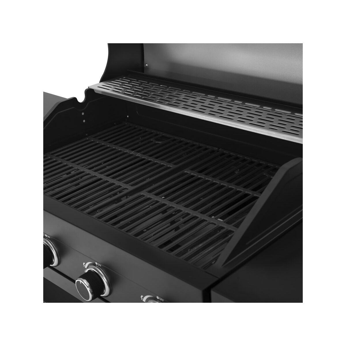 Gasgrill für den Außenbereich – 12 kW – 4 Brenner – Schwarz