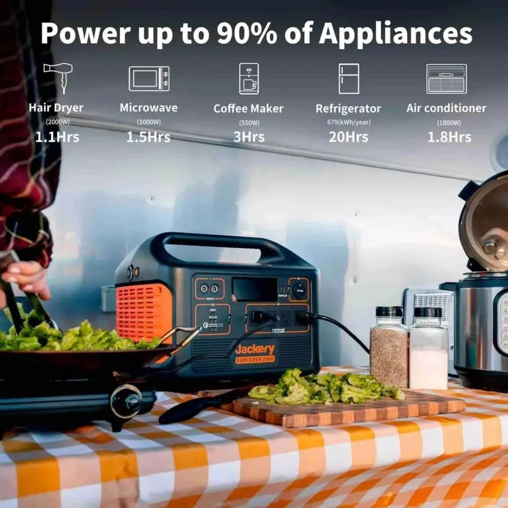 Générateur solaire Jackery 2000 (2025) avec 4 panneaux solaires SolarSaga de 200 W