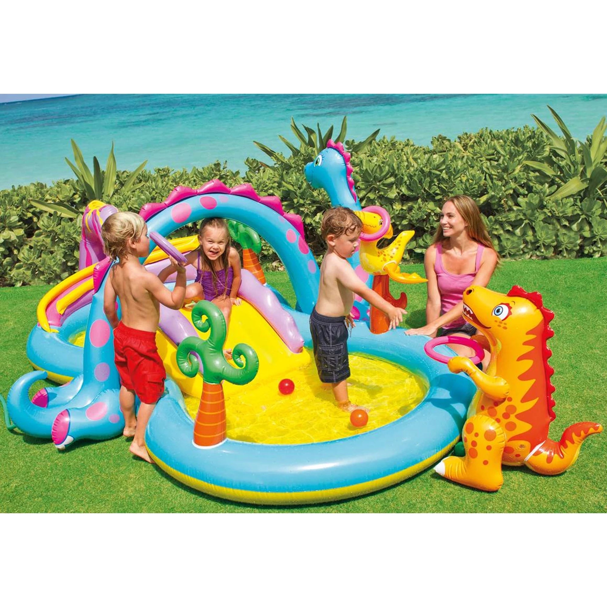 Piscine gonflable pour enfants Intex Dinoland et piscine gonflable pour enfants Ocean Backyard (édition 2025)