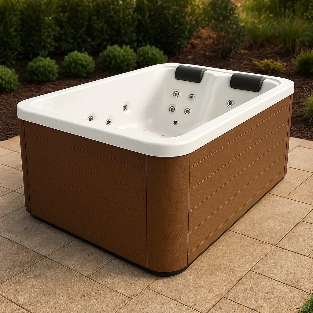 Spa rigide 180x130x85 cm 2 places rectangulaire blanc/marron NxoFlSs428zH