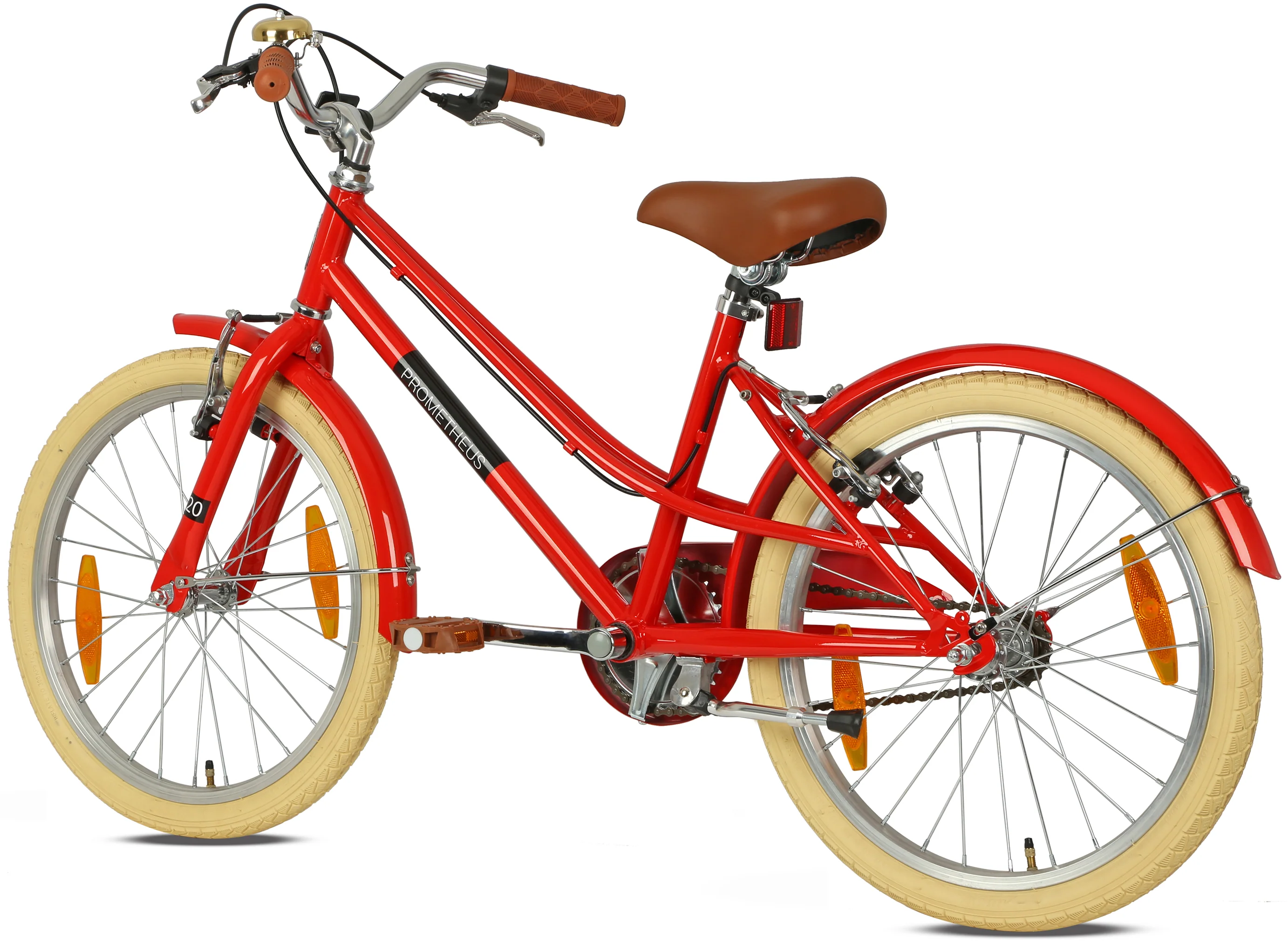 2025 Retro 20-Zoll Kinderfahrrad. Rot. Ab 6-7 Jahren.
