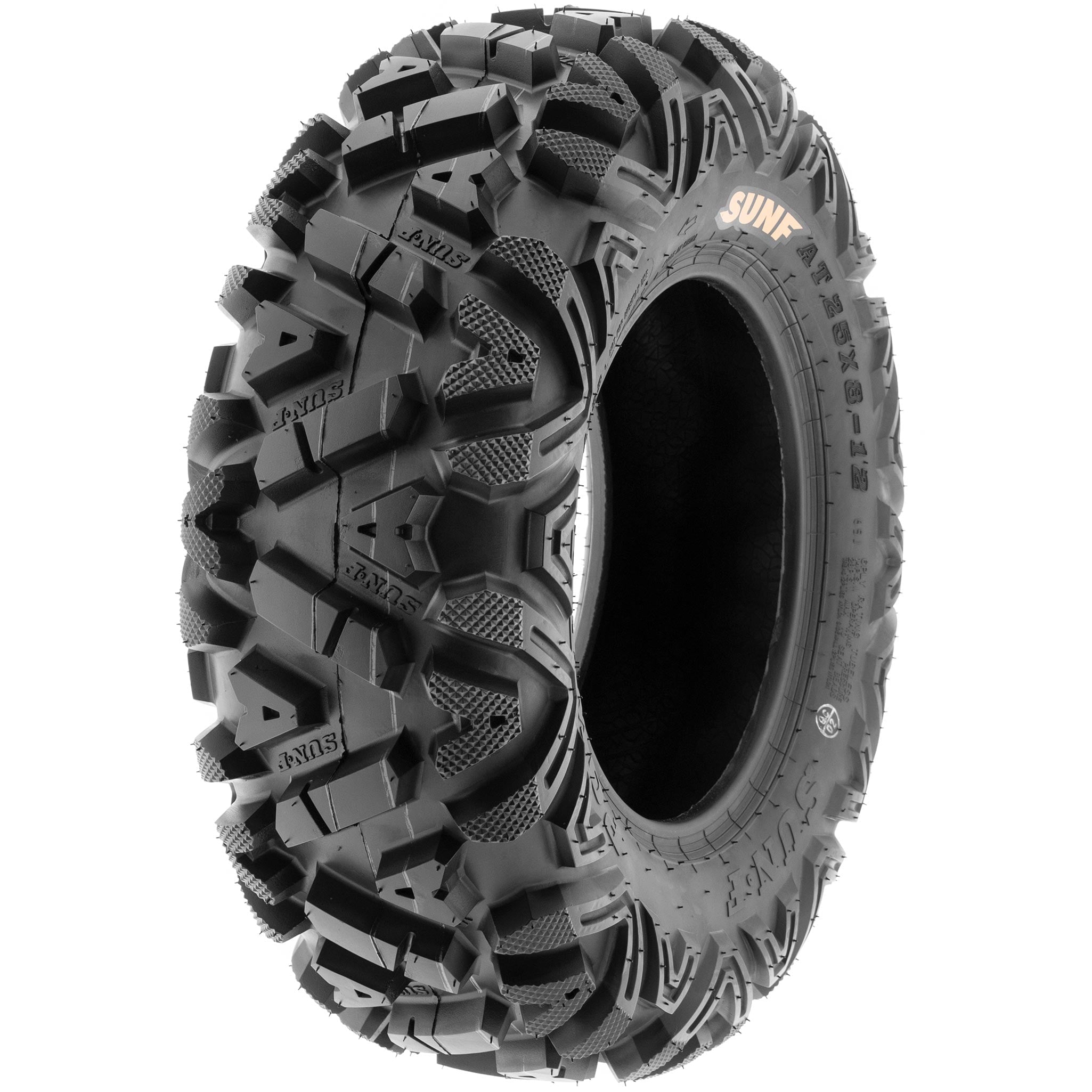 Pneus tout-terrain SunF 2025 pour VTT/SSV 25×8-12 et 25×10-12 (lot de 6) A033 | Ensemble complet de 4 pneus