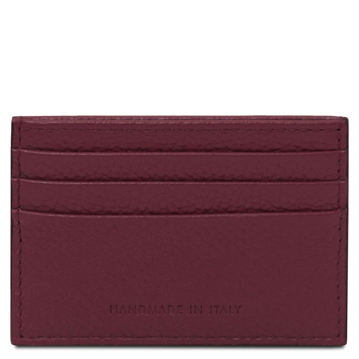 Leather card holder - 6 cards, pebbled leather | TL142472