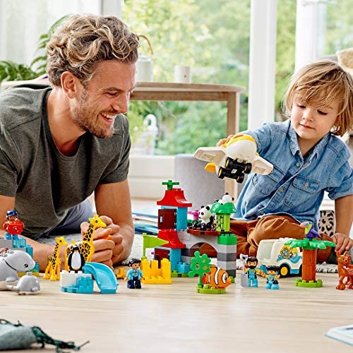 LEGO DUPLO Welt Tiere Stadt 10907, Exklusives Bausteinset (121 Teile)