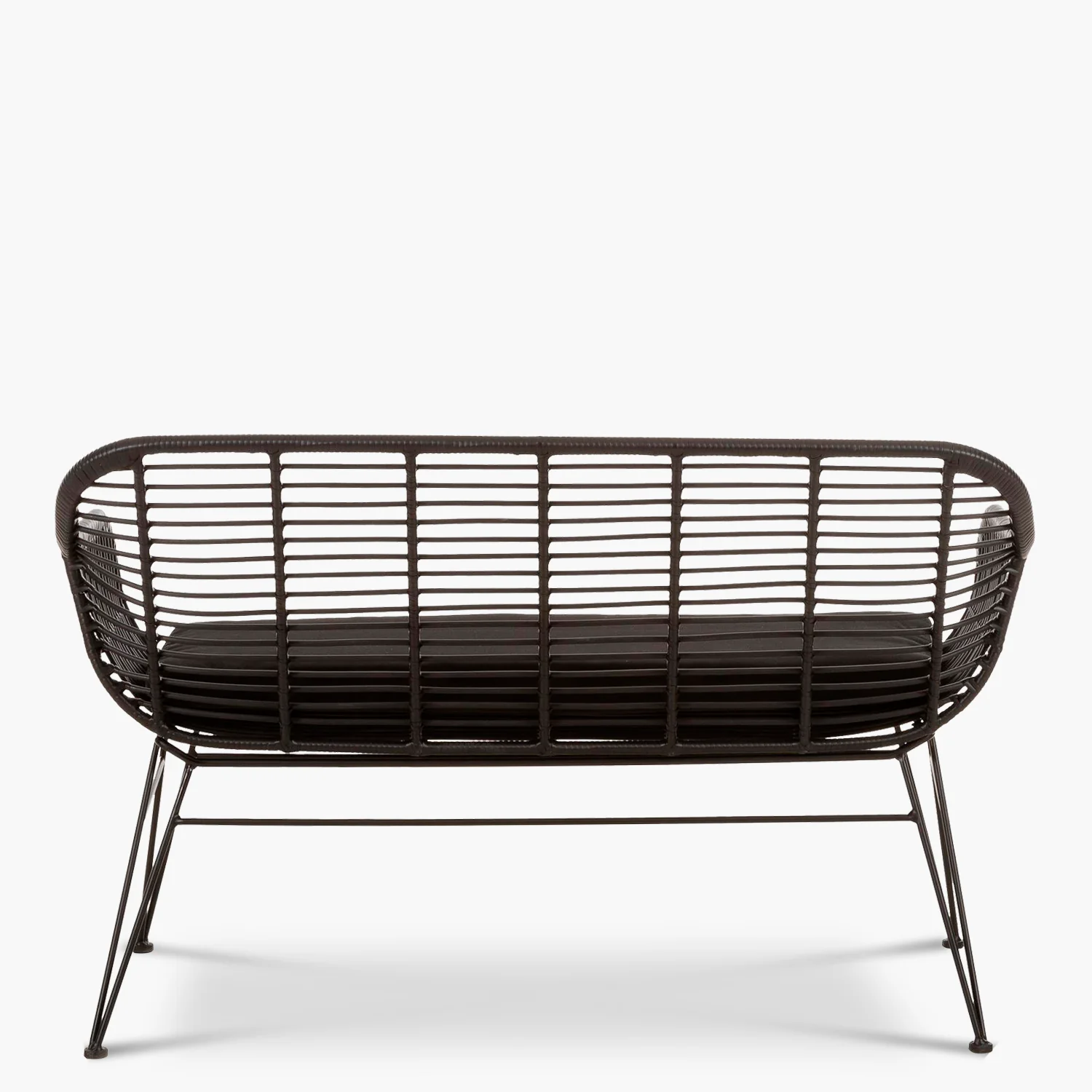 Banc en rotin synthétique noir Crète 2025