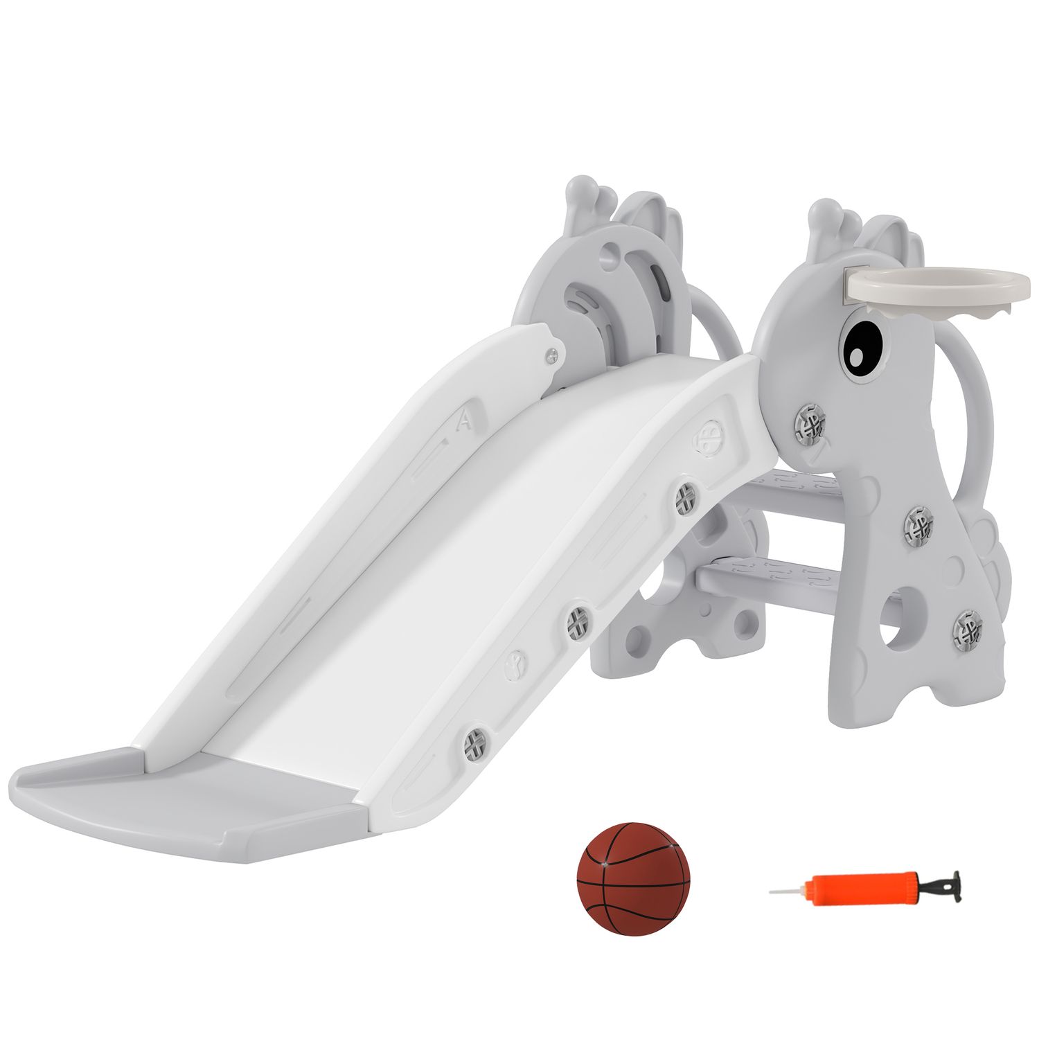 Aiyaplay 3-in-1 Kinderrutsche mit grauem Giraffenmotiv