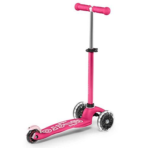 Micro Kickboard – Mini Deluxe LED – Schweizer Dreiradroller mit Neigungssystem für Jungen und Mädchen im Alter von 2-5 Jahren mit bewegungsaktivierten Leuchträdern (Pink)