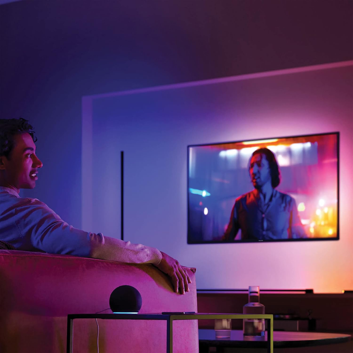 Philips Hue – Smart Lampe, Hue Signe, Gradient Smart LED Gulvlampe, Hvidt og Farvet Lys, Kompatibel med Alexa og Google Home, Hvid