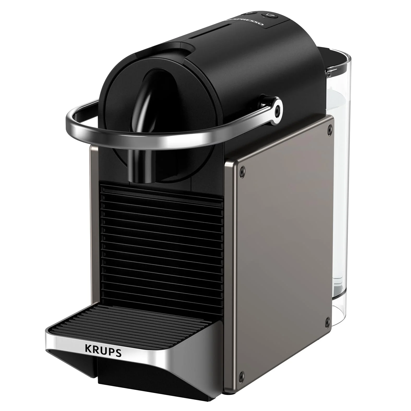 Machine à café à capsules Krups Nespresso Pixie (nouveau design 2025) | Espresso et Lungo | Style industriel | Faible consommation d'énergie | Arrêt automatique | Plateau réglable | Capsules recyclables | Modèle XN306T