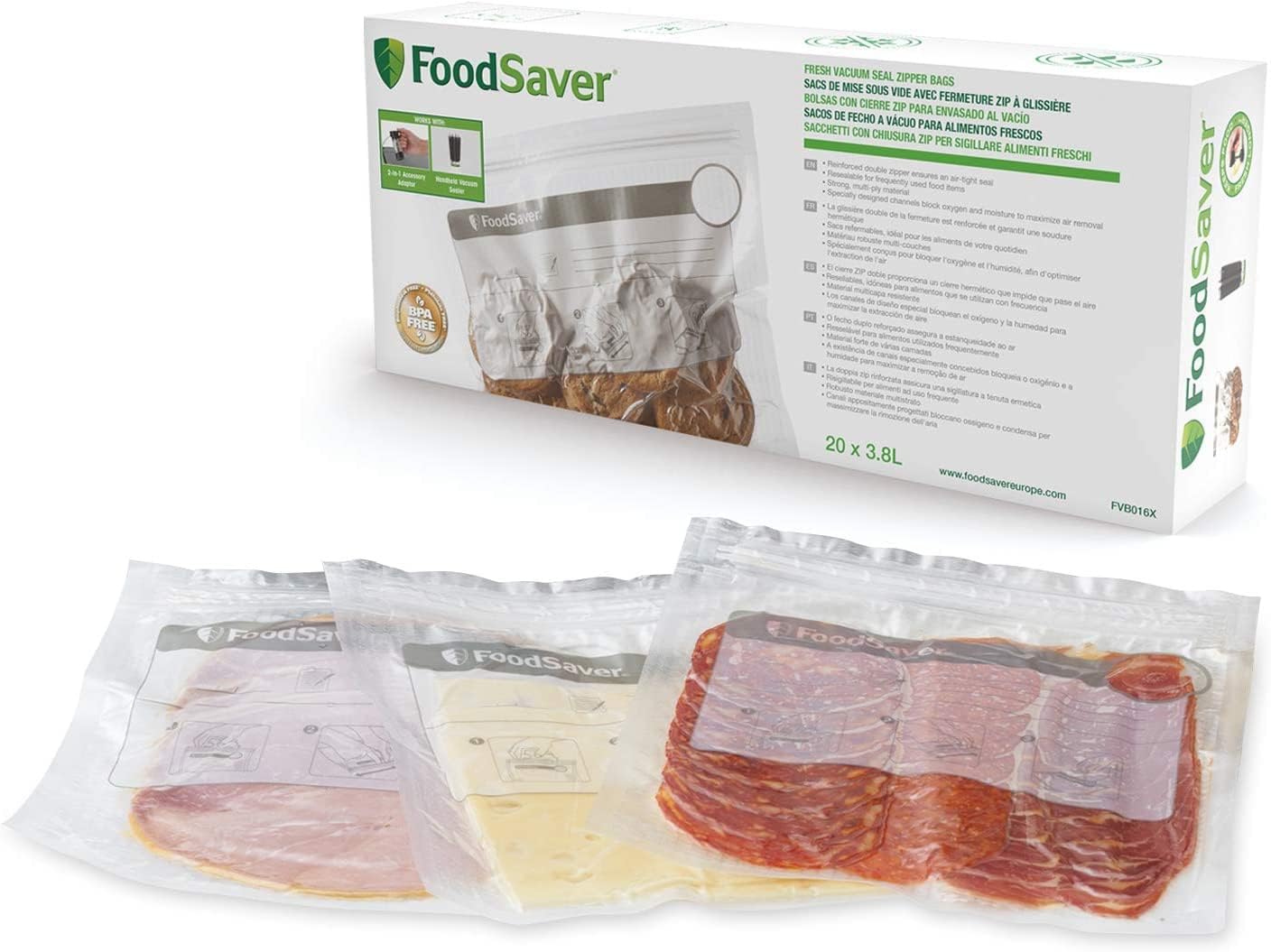 FoodSaver Elite All-in-One Vakuumiergerät für Flüssigkeiten und mehr | Lebensmittel bis zu 5x frischer* | Flüssigkeitsvakuumierung | 1 Rolle (28 x 244 cm) und 4 Vakuumbeutel (3,78 l & 3,78 l)