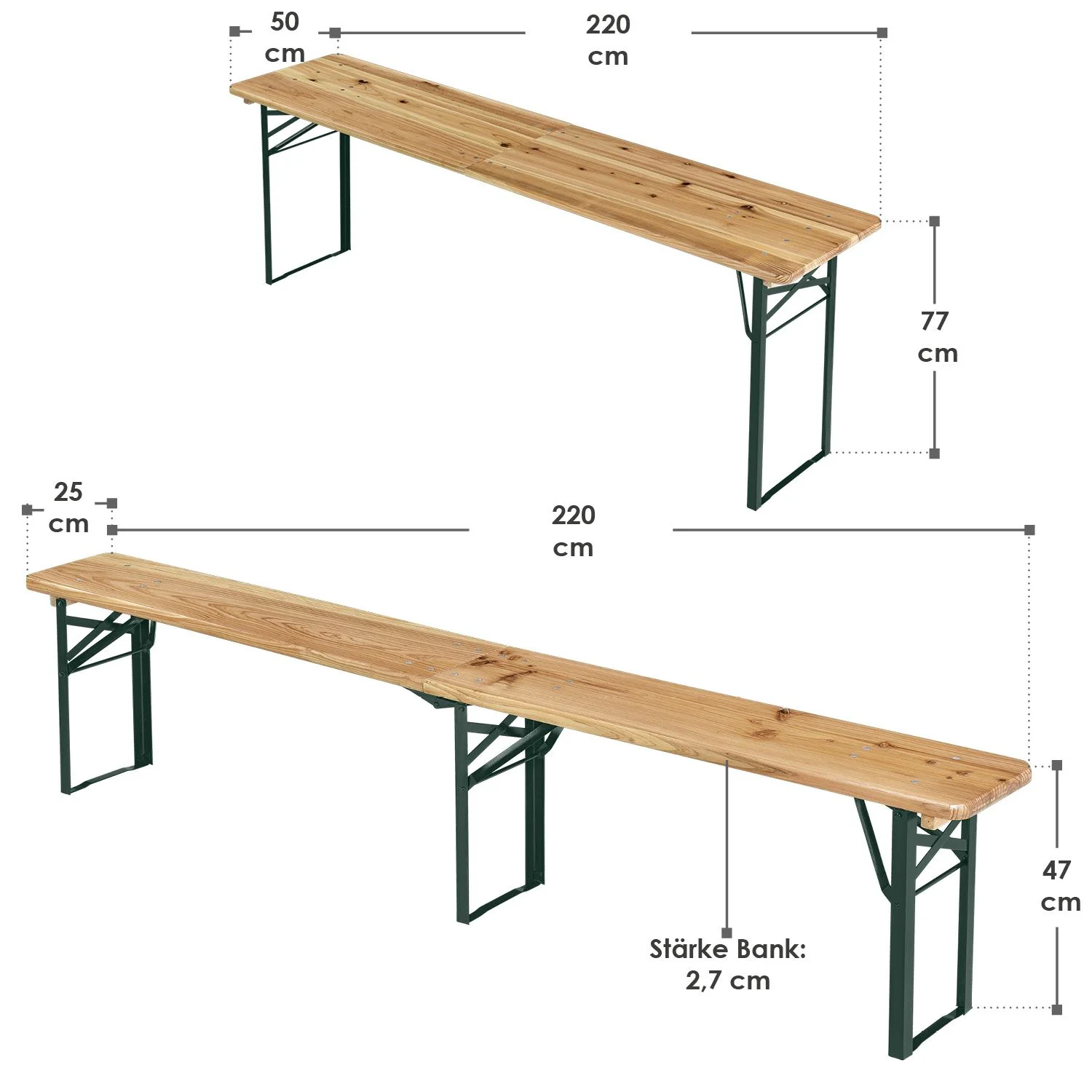 Amberg Klappbares Partymöbel-Set 2025, 180 x 74 x 74 cm