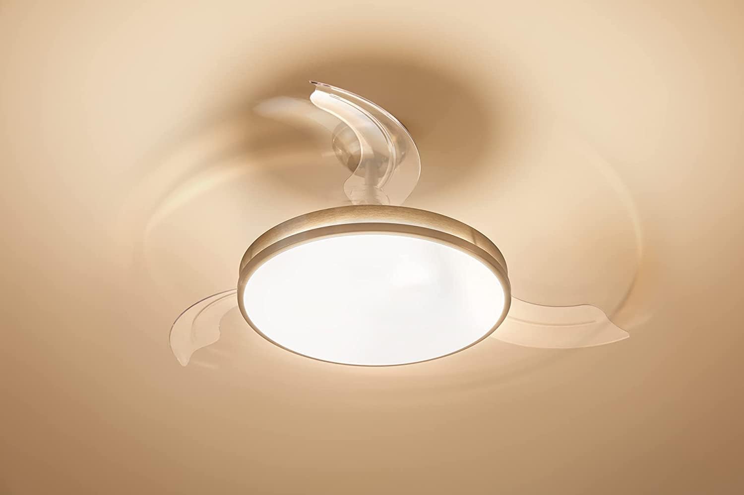Ventilateur de plafond Philips Lighting Atlas avec éclairage LED et télécommande 106 cm Nickel