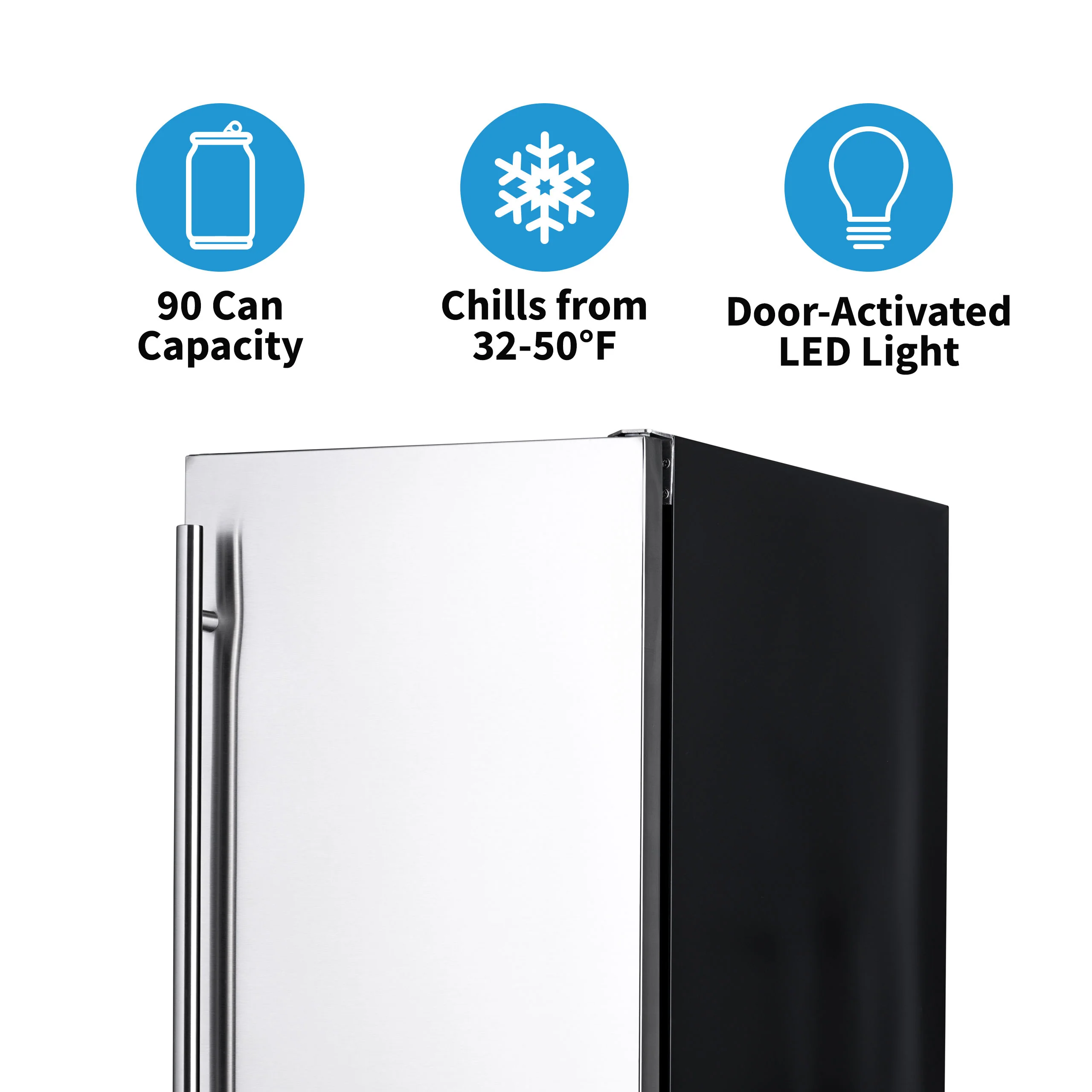 2025 Newair® udendørs indbygget køleskab – 90 dåser – 15 tommer