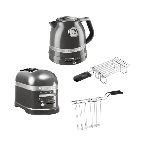 KitchenAid Artisan Frühstücksset 2025 mit Wasserkocher 5KEK1522, 2-Schlitz-Toaster 5KMT2204 und Brötchenhalter