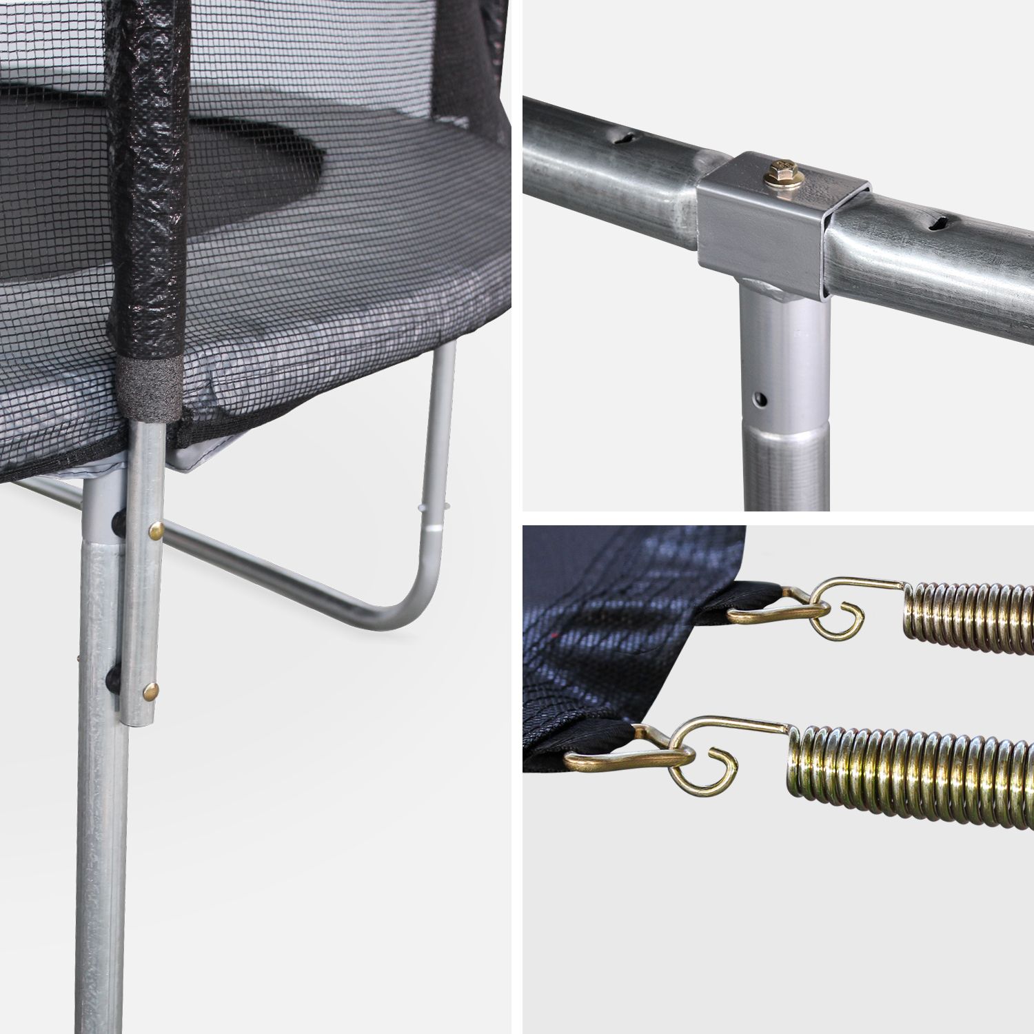 370 cm Trampolin mit Sicherheitsnetz, Grau