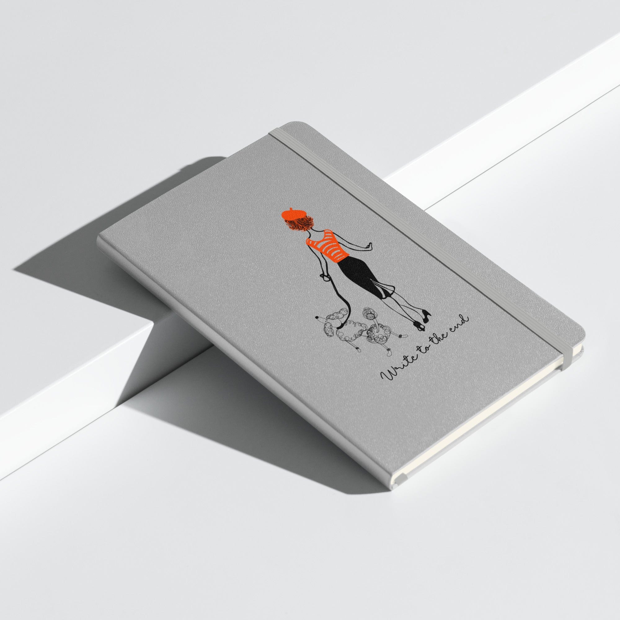 Write to the End Woman and French Poodle Hardcover Bound Journal