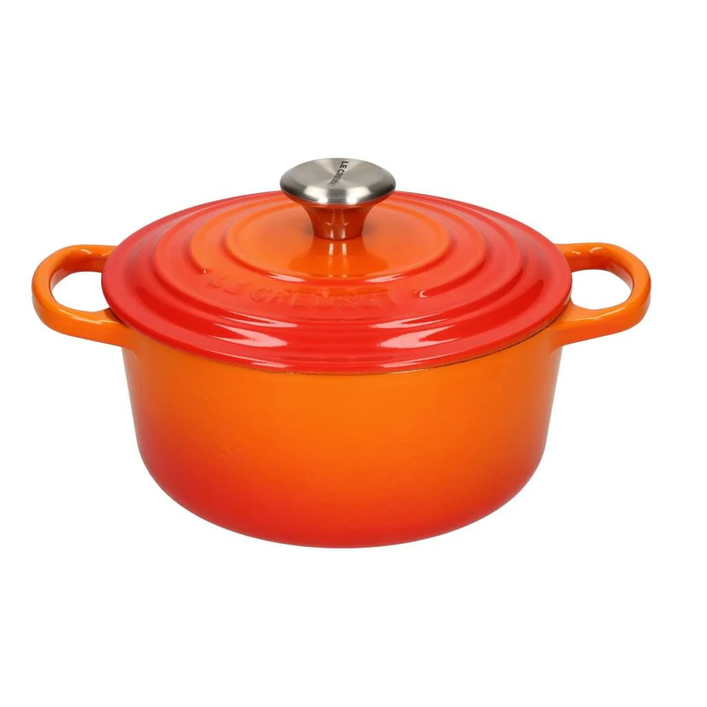 2025 Le Creuset - Signature gryde/gryde, rund, orangerød, 18 cm, 1,8 l
