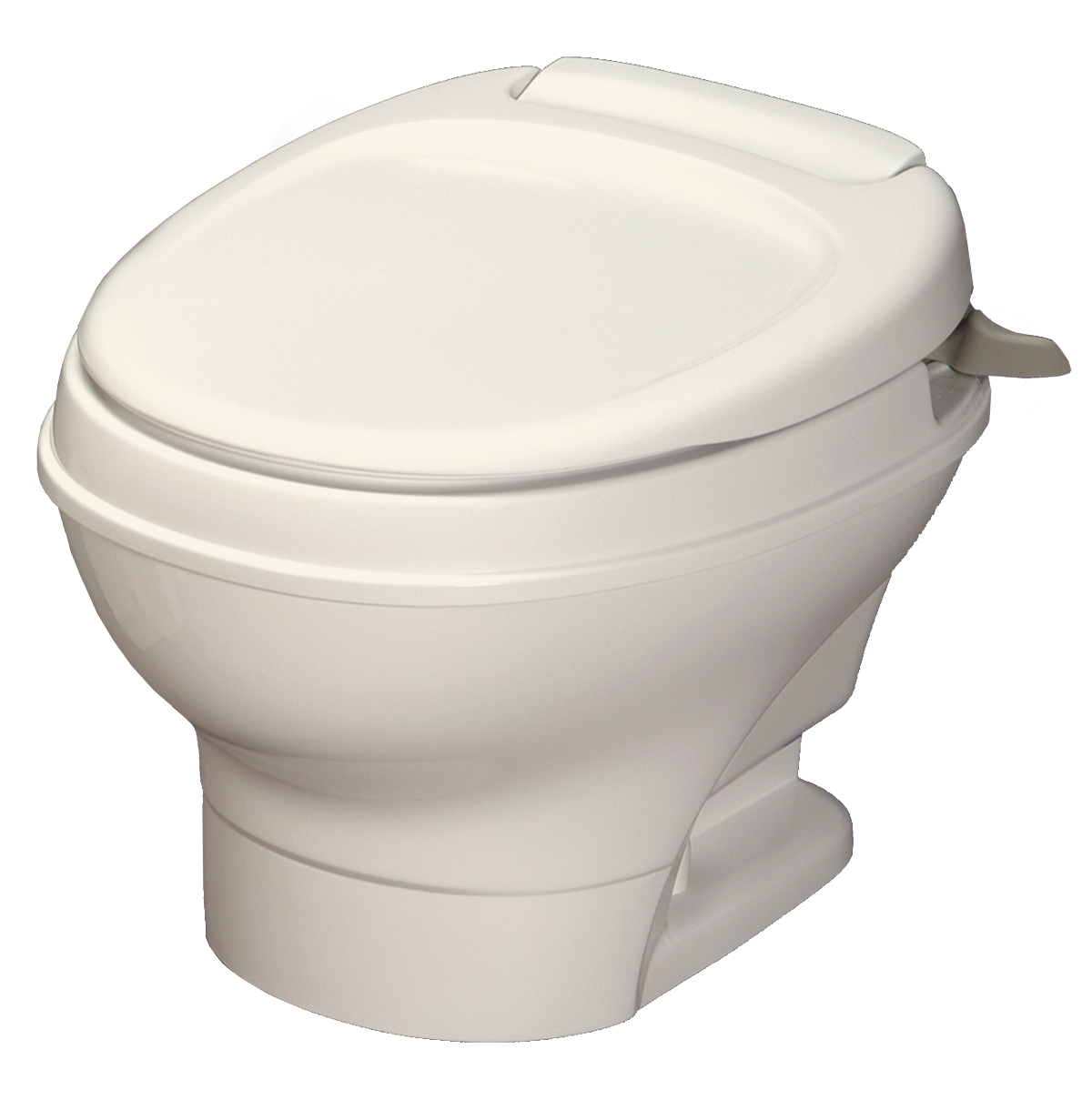 Thetford Aqua-Magic V RV toilet. Manuel skylning. Lav profil. Pergamentfarve. Model 31647