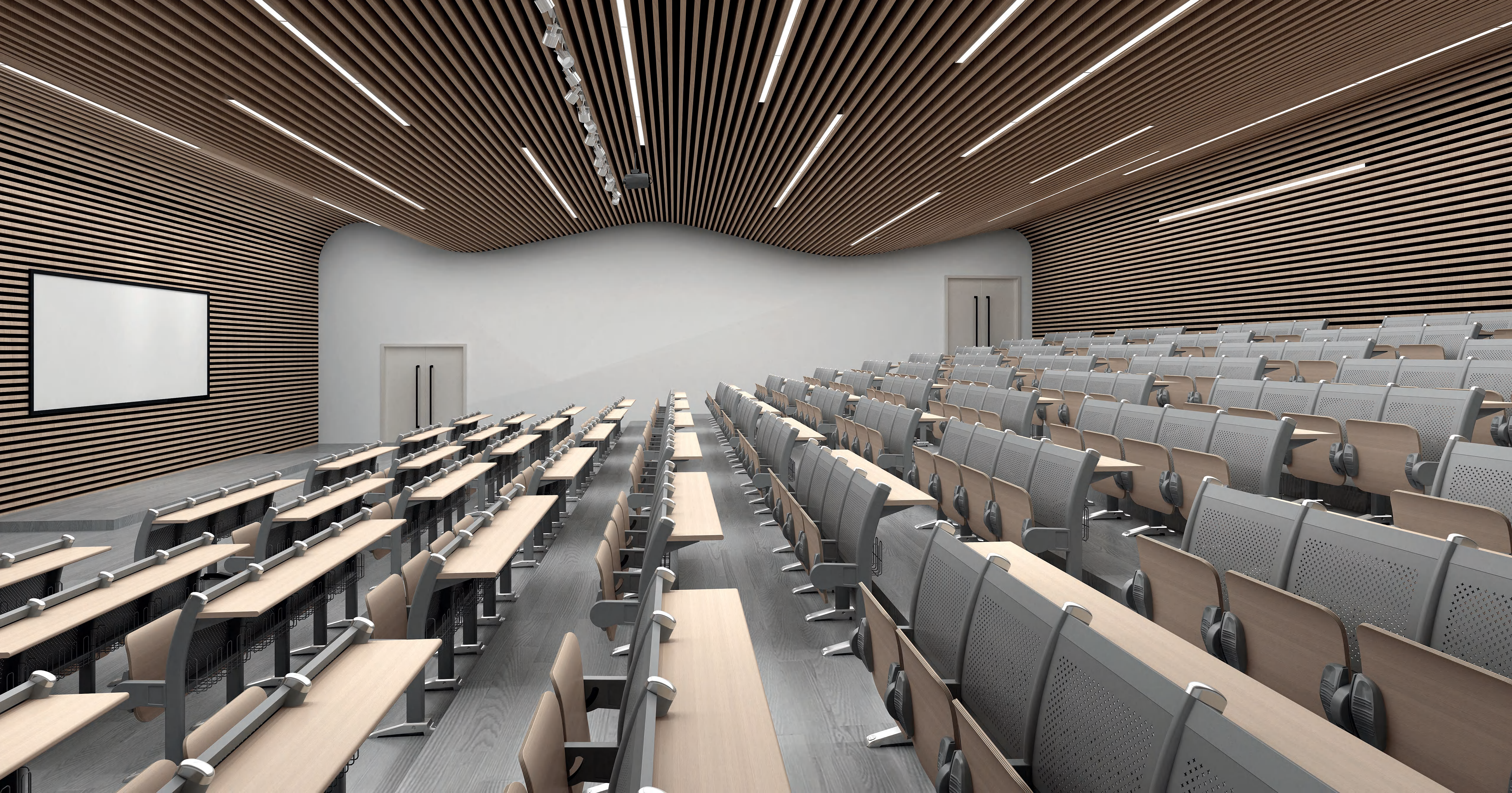 Tiered Desks and Chairs
