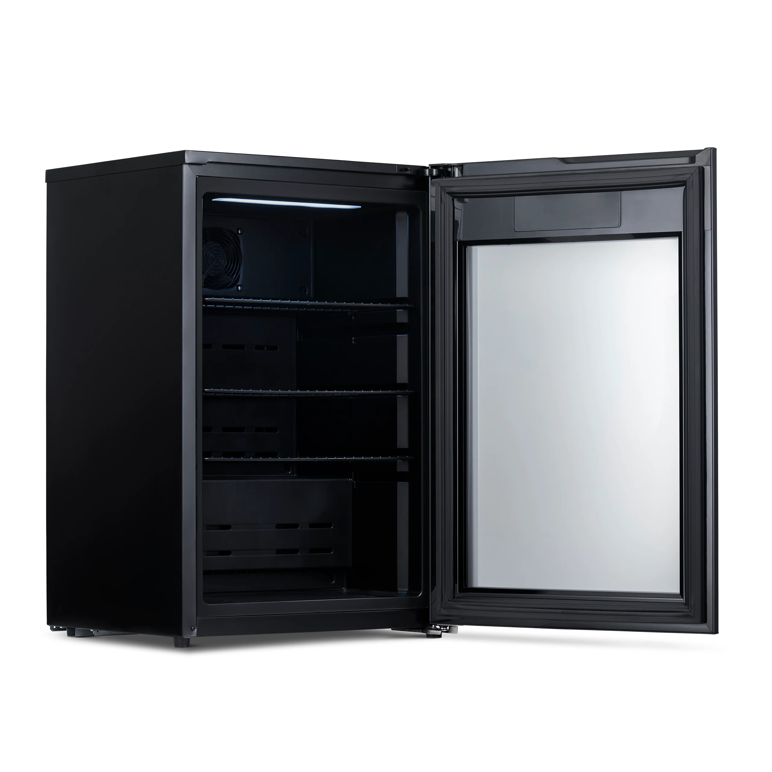 2025 Newair® Fritstående sort drikkevarekøleskab til 125 dåser med hurtigfrysfunktion – 22,1