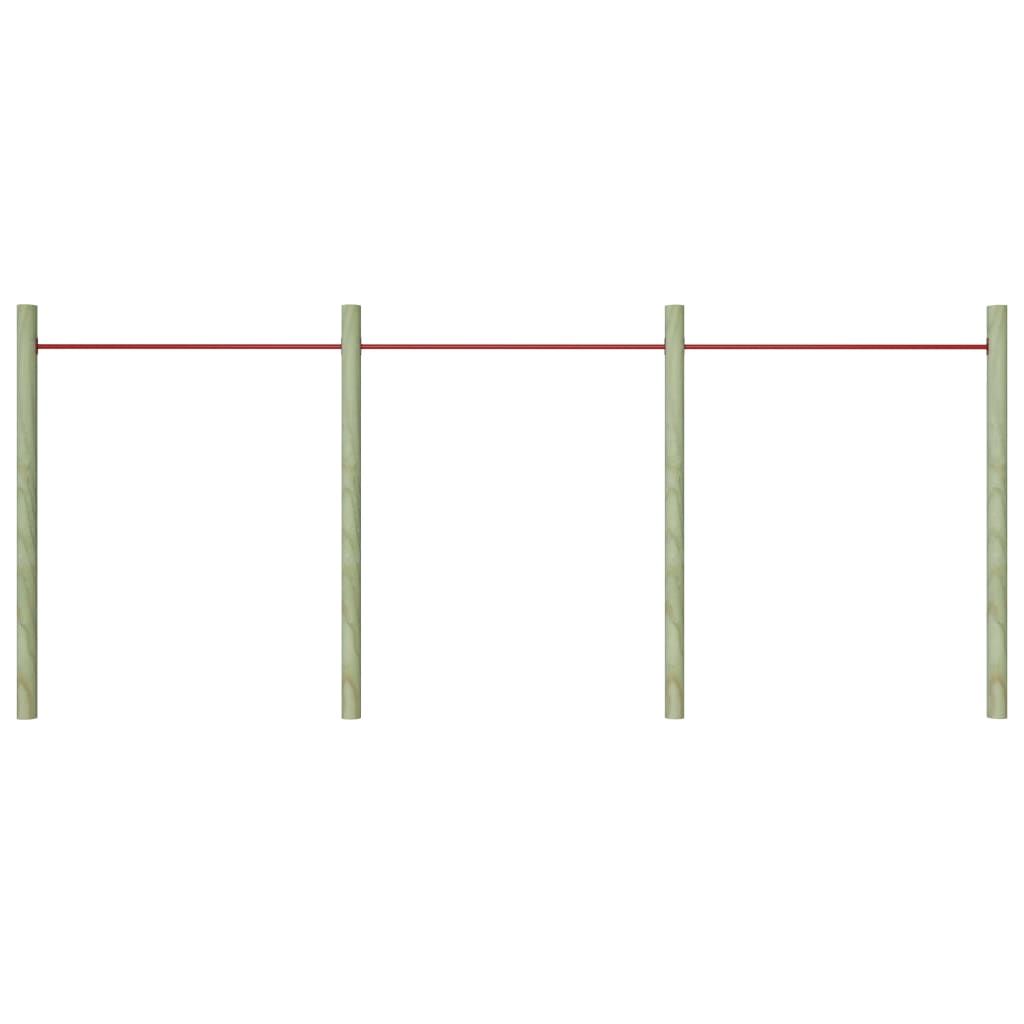 Turnbarren, 3-teilig, 125 cm, roter Stahl, Vidaxl