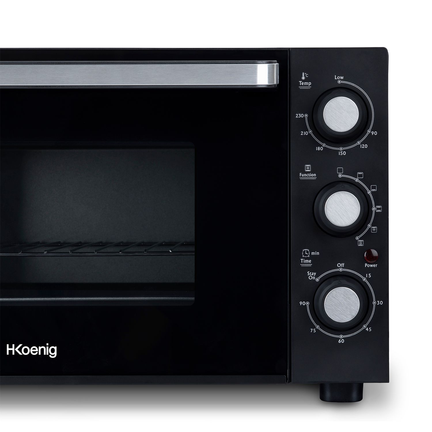 Mini-Backofen Fo30 H.koenig, 1500 W, 30 l, Edelstahl, Schwarz