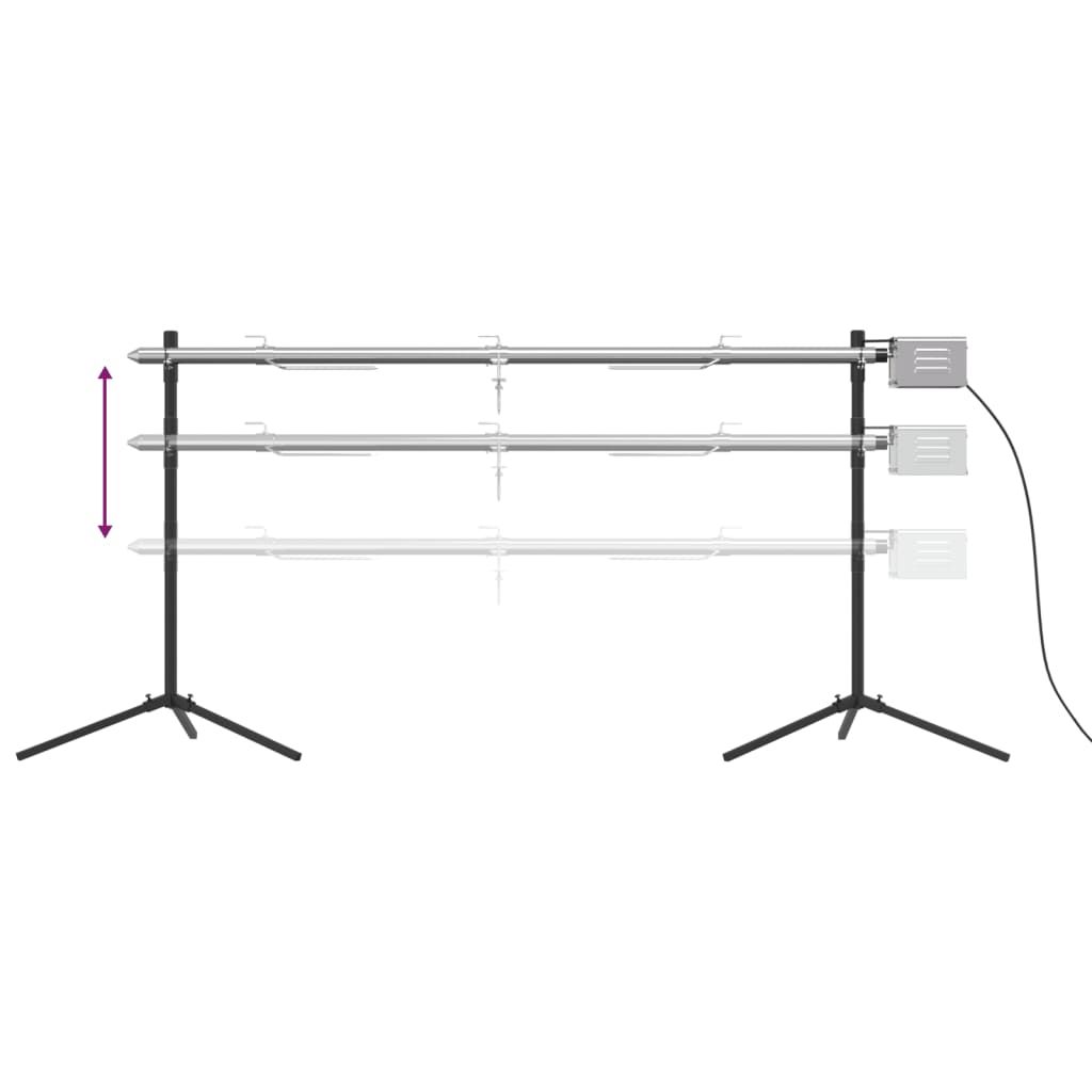 Barbecue automatique avec moteur en acier inoxydable 150 x 46,5 x 82,5 cm Vidaxl