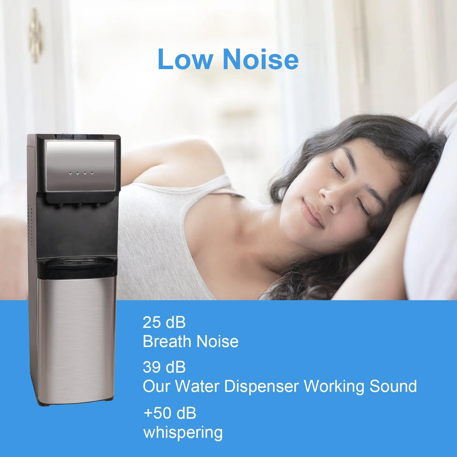 2025 5-Gallonen-Wasserspender mit Bodenbefüllung – 3 Temperaturstufen mit Kindersicherung – Schwarz