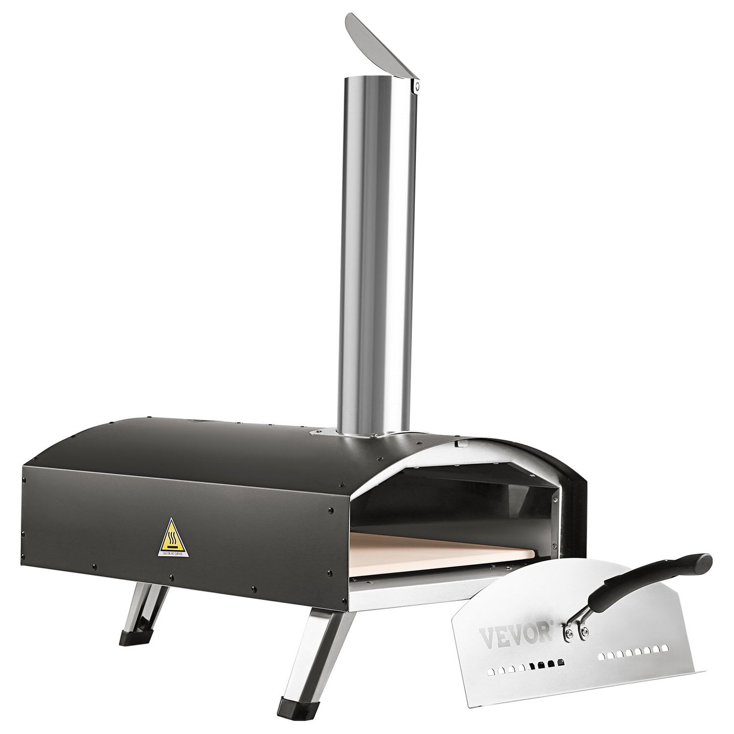 Udendørs pizzaovn, rustfrit stål, 500°C, 12