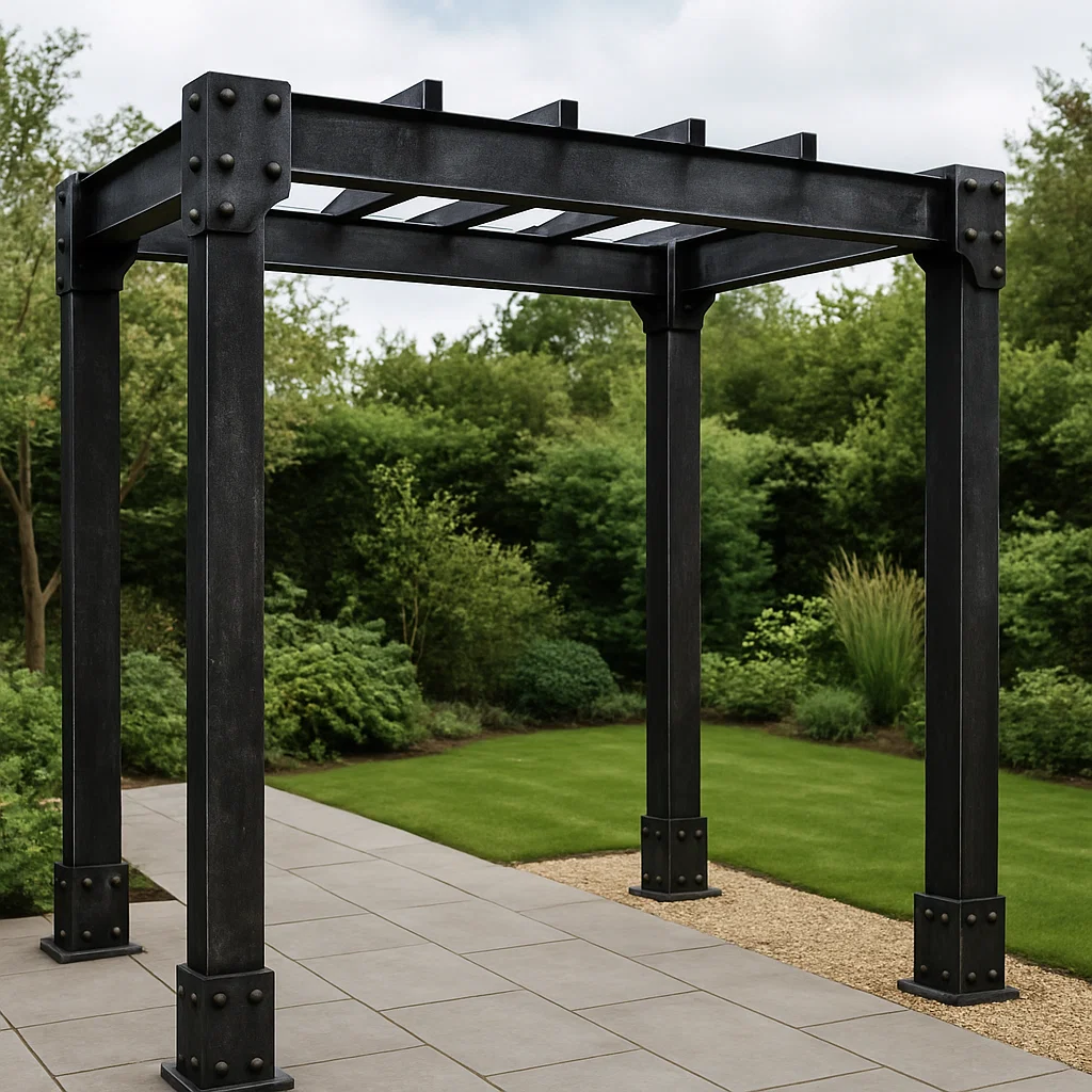 Pergola de jardin en métal - Noire - pour usage extérieur - 400 cm de long x 280 cm de haut x 410 cm de profondeur fPhnIjw316vb