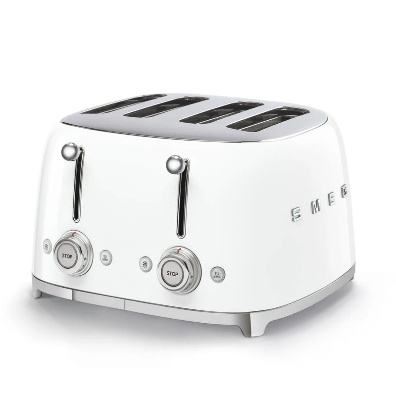 Grille-pain rétro 4 tranches SMEG TSF03WHUK, style années 50 – Blanc (2025)