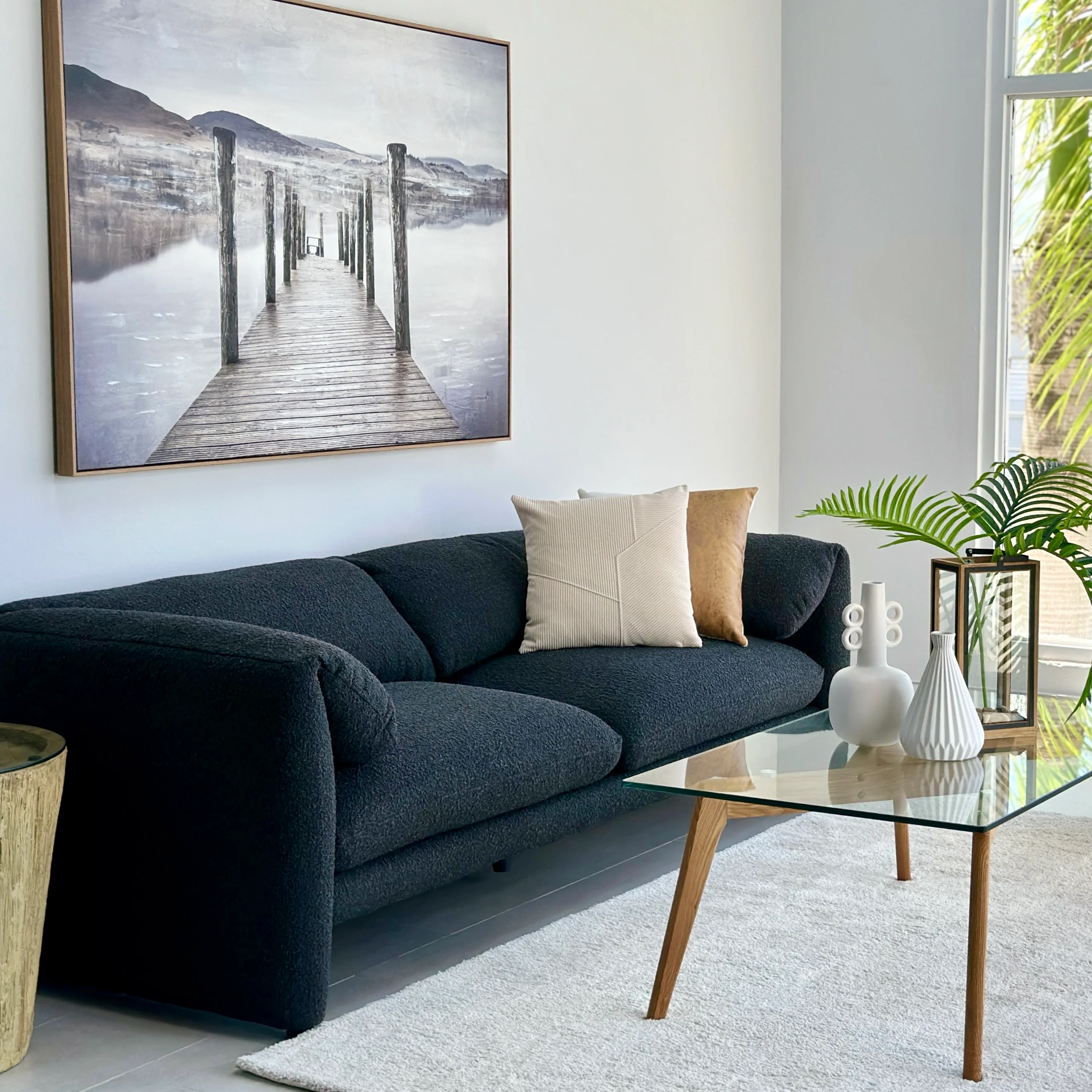 Harmony Black Sofa Bouclé Stoff