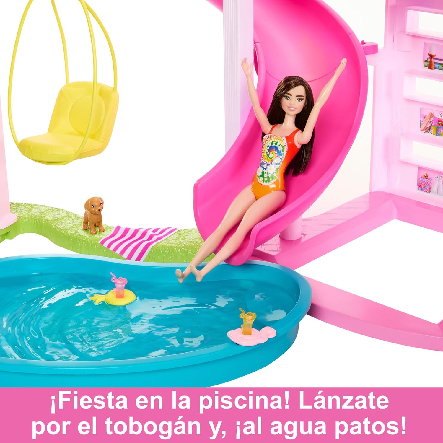 Barbie Dreamhouse 2023 3-stöckiges Puppenhaus-Spielzeug mit über 75 Möbelstücken und Accessoires, ab 3 Jahren (Mattel HMX10)
