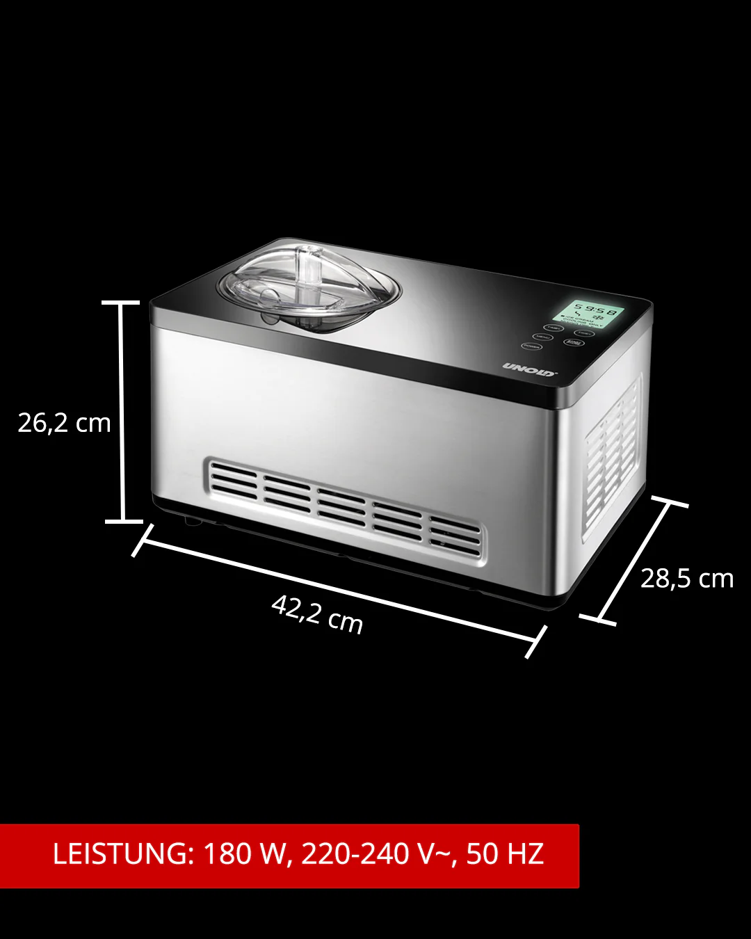 Gusto Sorbetmaschine 2025 mit Rezeptbuch, 2 l