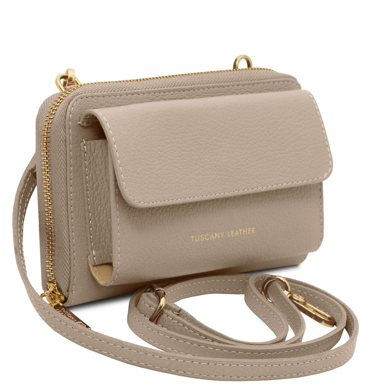 Urania - Leather phone wallet with strap | TL142433