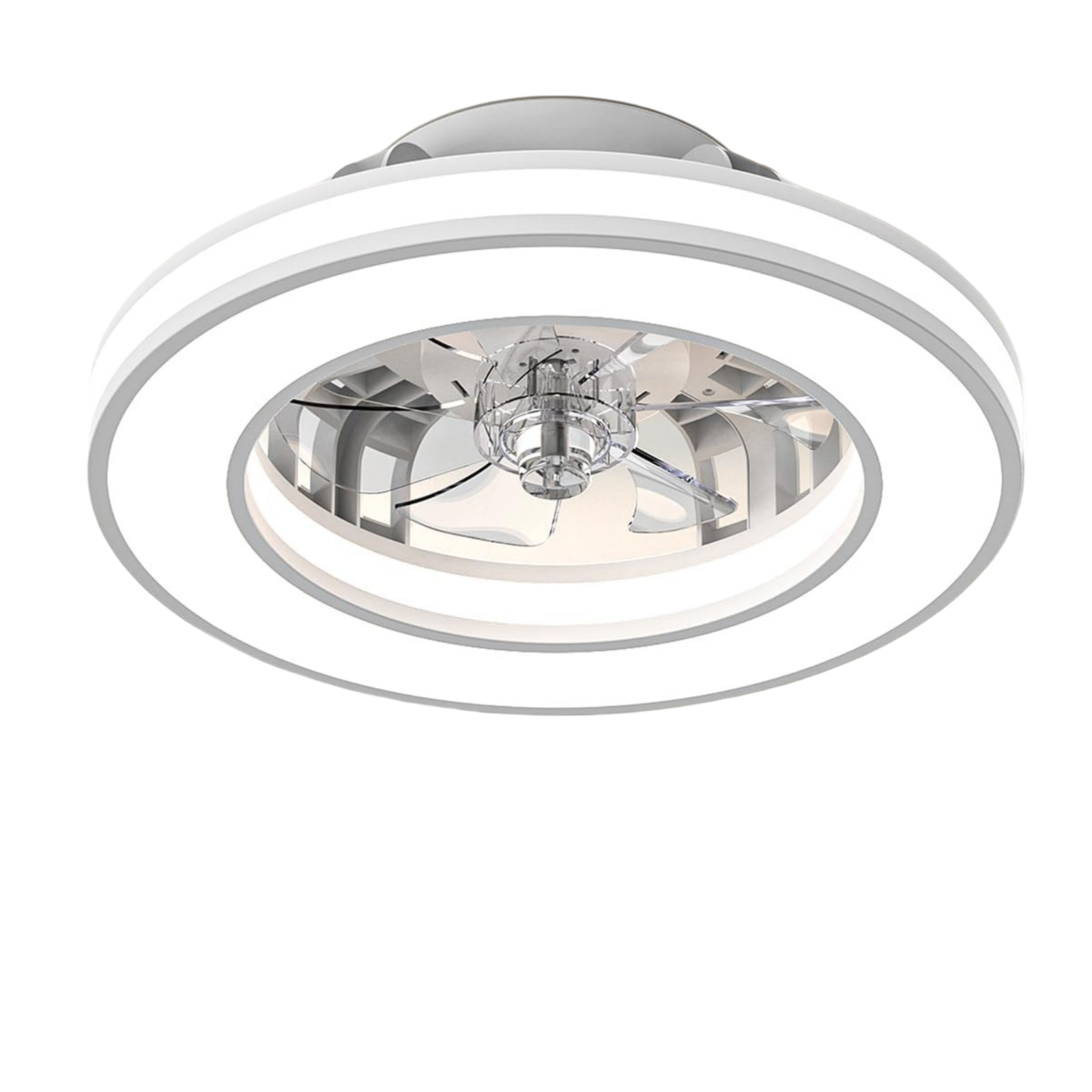 Deckenventilator mit Licht, 40,5 cm, 20 W, leiser Betrieb, dimmbar (3000 K, 4000 K, 6500 K), 6 Geschwindigkeitsstufen mit Fernbedienung, Timer, Lichtspeicherfunktion, reversibler Ventilator