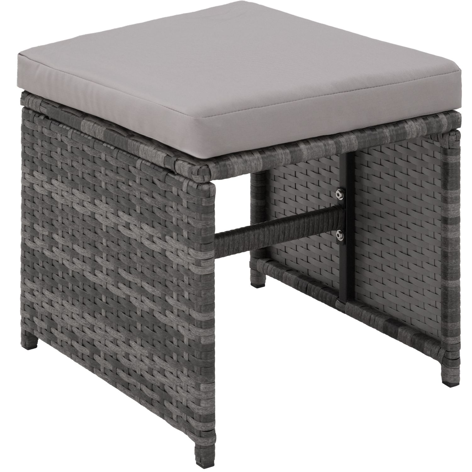 Malaga Rattan-Set 6+4+1, wasserdichte Schutzhülle - Grau