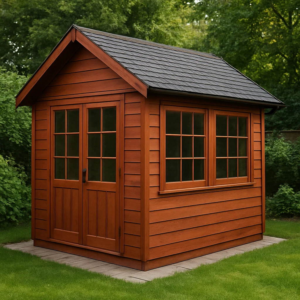 Abri de jardin en bois marron pour extérieur, 200×270×265 cm ou BSgOb235Gb