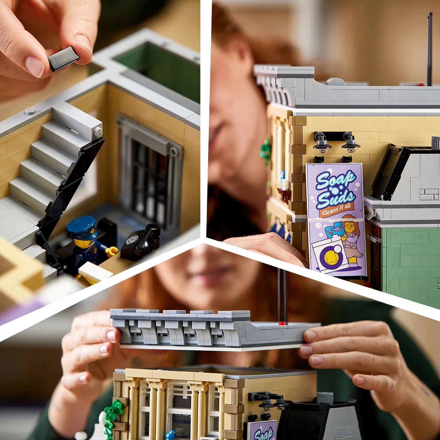 LEGO Icons Polizeistation 10278 – Großes Bauset, Sammlerset für Erwachsene, Modulare Gebäude-Kollektion