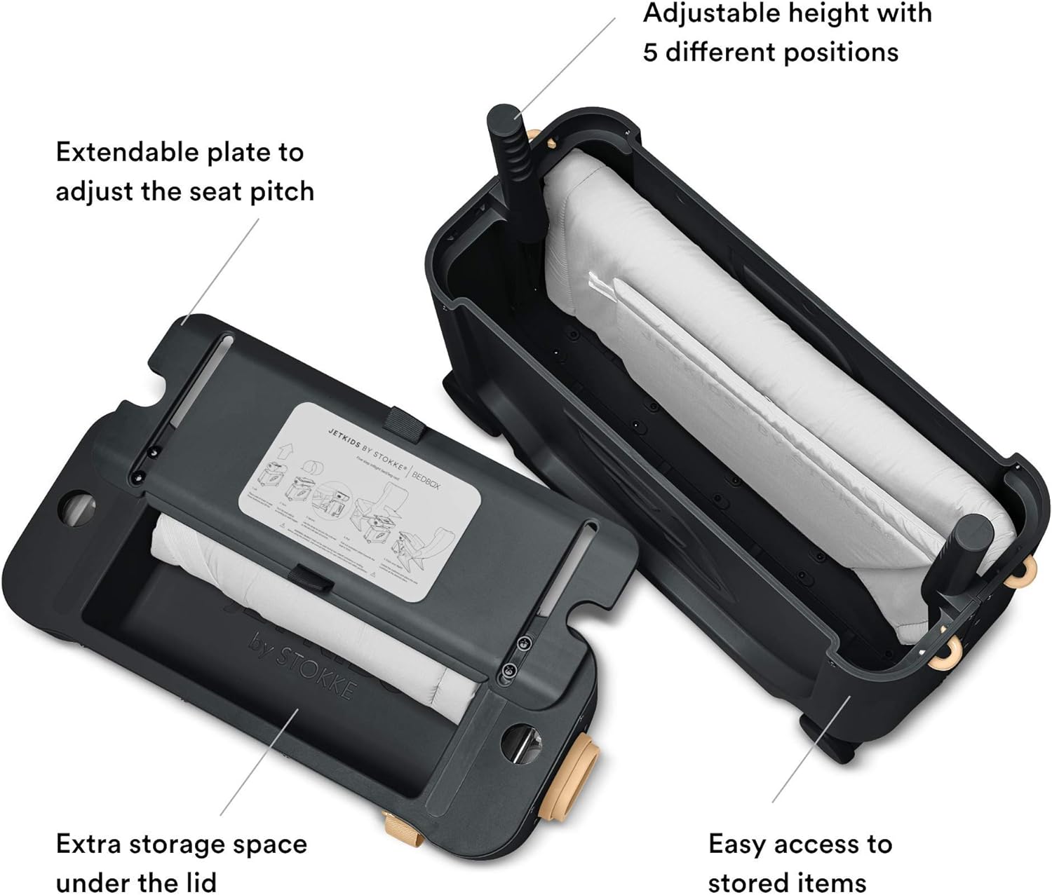 Kinder-Handgepäckkoffer und Flugbett – Hilft Ihren Kindern, sich im Flugzeug zu entspannen und zu schlafen – Von mehreren Fluggesellschaften zugelassen – Ideal für Kinder von 3 bis 7 Jahren