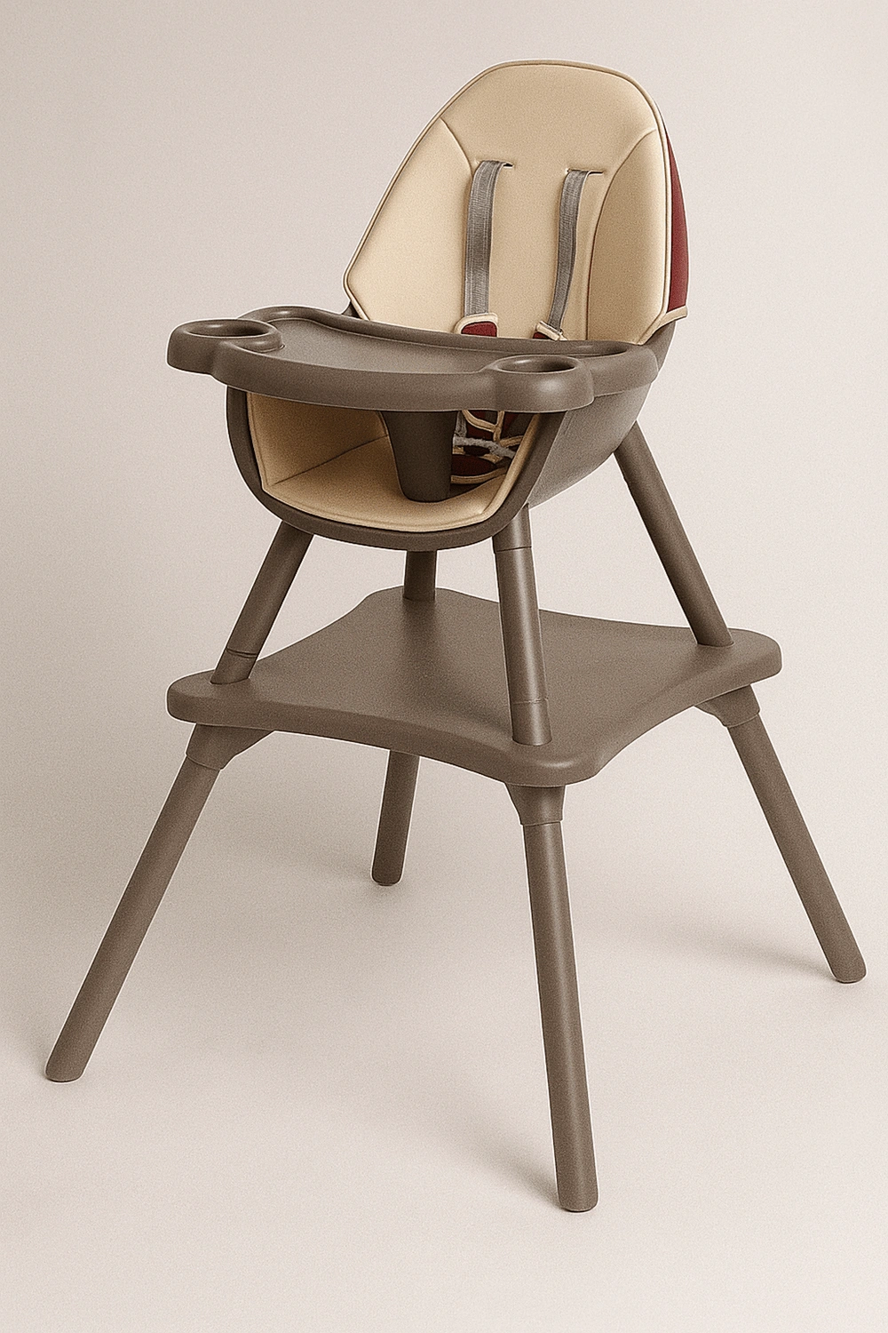 Chaise haute en bois avec dossier réglable sur 3 positions, jusqu