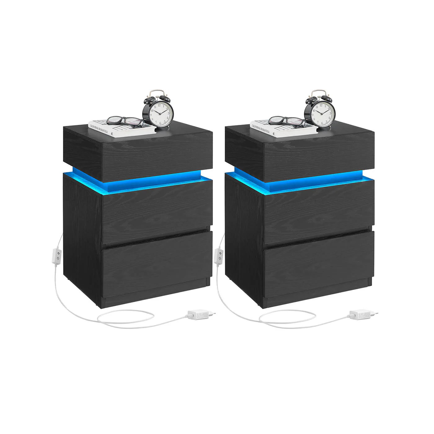 Nachttisch mit variablem, mehrfarbigem LED-Lichtstreifen