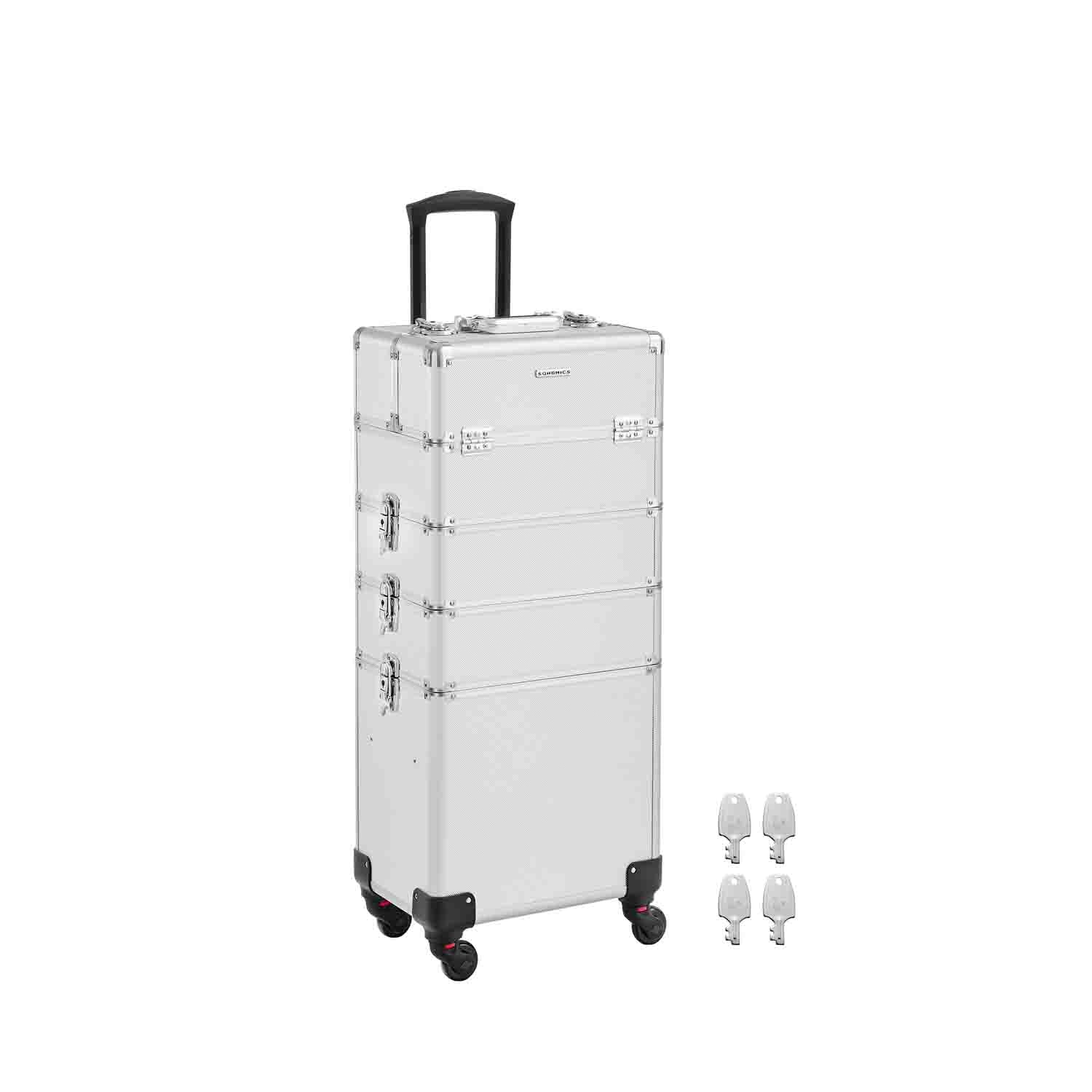 Kosmetikkoffer mit Schlüssel und Rollen